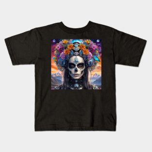 Pretty Girls Los Muertos – Cosmic Dreamscapes 12 Kids T-Shirt